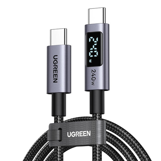 Kabel do przesyłu danych i ładowania USB-C - USB-C UGREEN 65867 Display, 240W, 2m, Szary
