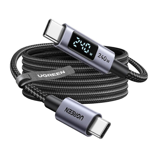 Kabel do przesyłu danych i ładowania USB-C - USB-C UGREEN 65867 Display, 240W, 2m, Szary