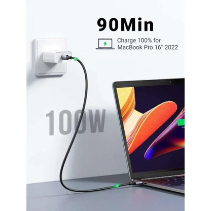 Kabel do danych i ładowania USB-C - USB-C UGREEN L502, 100W, 1m, Szary