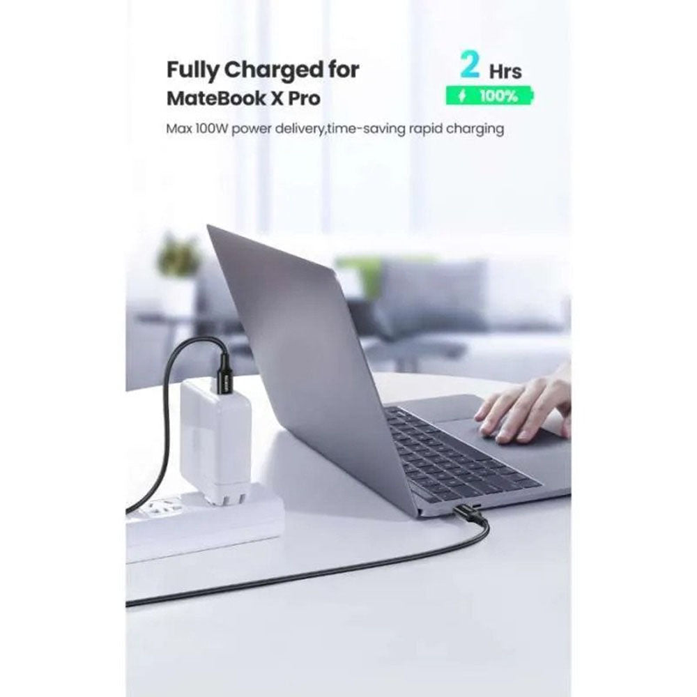 Kabel do danych i ładowania USB-C - USB-C UGREEN L502, 100W, 1m, Szary