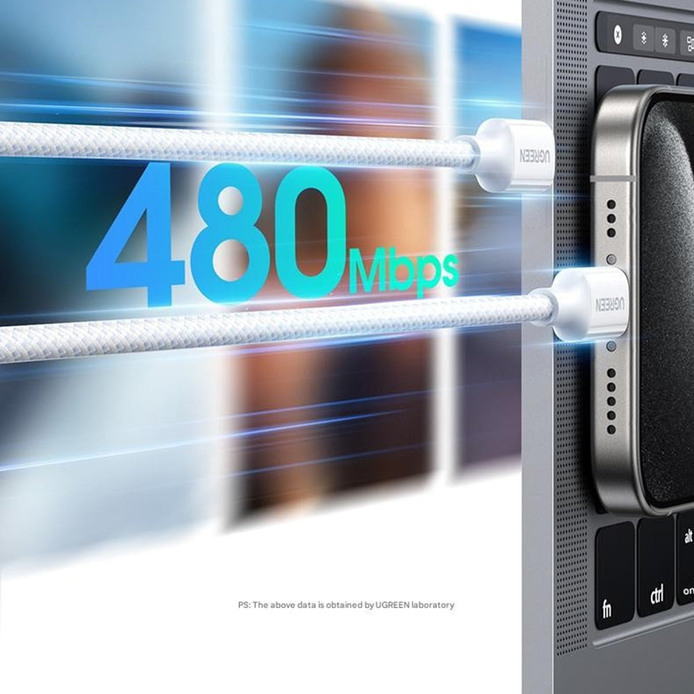 Kabel do danych i ładowania USB-C - USB-C UGREEN L502, 100W, 1m, Szary