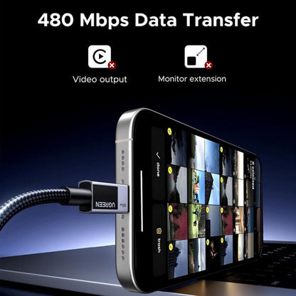 USB-C to USB-C Data and Charging Cable UGREEN L524, 60W, 1m, Gray