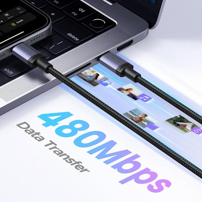 Kabel do danych i ładowania USB-C - USB-C UGREEN L532, 240W, 3m, Szary