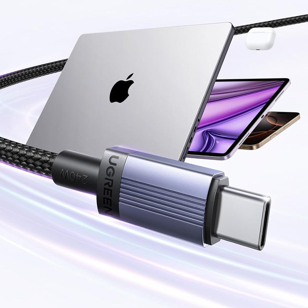 Kabel do danych i ładowania USB-C - USB-C UGREEN L532, 240W, 3m, Szary