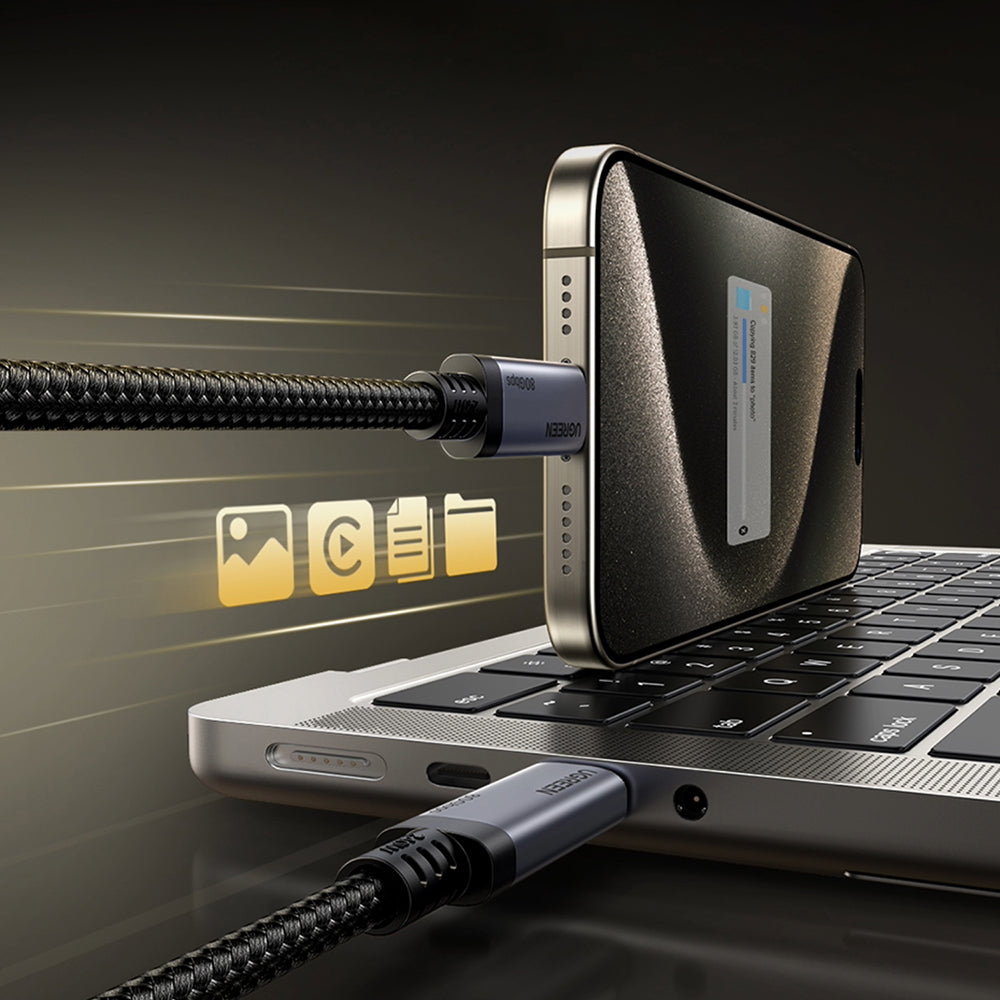 Kabel do danych i ładowania USB-C - USB-C UGREEN L706 (65383), 240W, 1m, Czarny