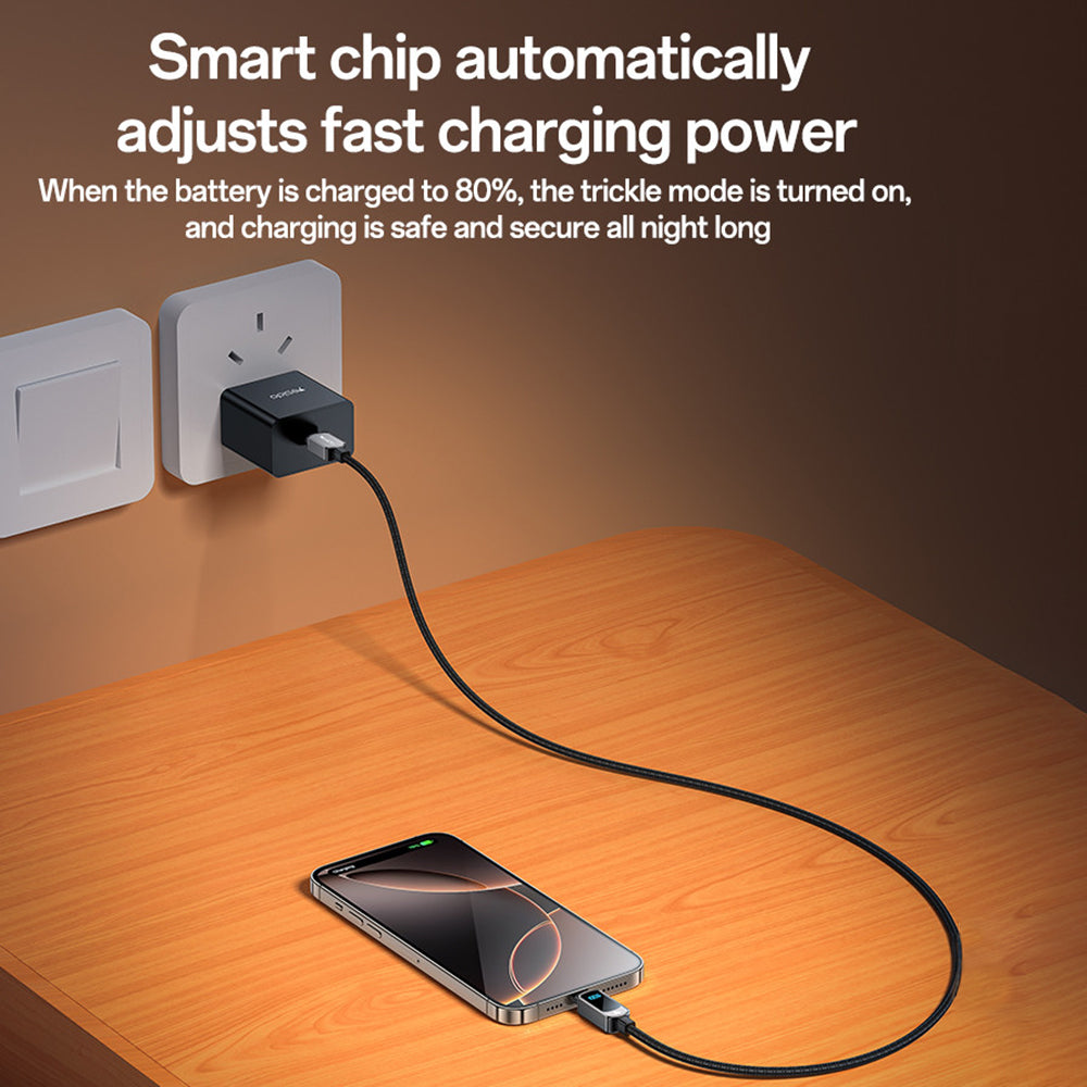 Kabel do danych i ładowania USB-C - USB-C Yesido CA179 Display, 100W, 1.2m, Czarny