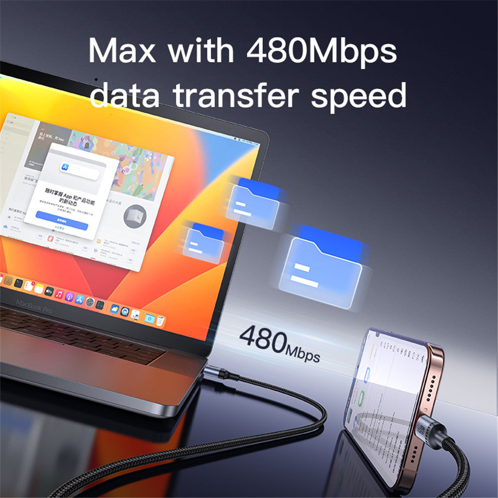 Kabel do danych i ładowania USB-C - USB-C Yesido CA181, 60W, 1.2m, Czarny