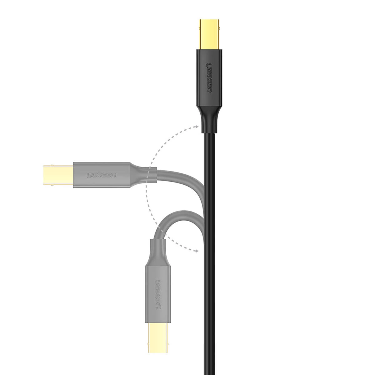 Kabel do drukarki UGREEN US135, USB-A - USB-B, 5m, Czarny