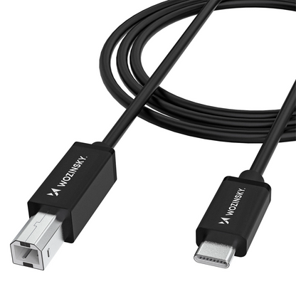 Kabel do drukarki WZK WKDDY1S, USB-C - USB-B, 1m, Czarny