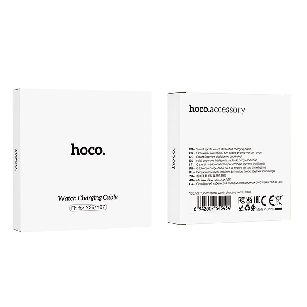 Kabel do ładowania Smartwatch HOCO Y26 / Y27, USB-A, Czarny