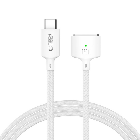 Kabel do ładowania Tech-Protect MMC01 Ultraboost, USB-C - MagSafe 3, 140W, 2m, biały