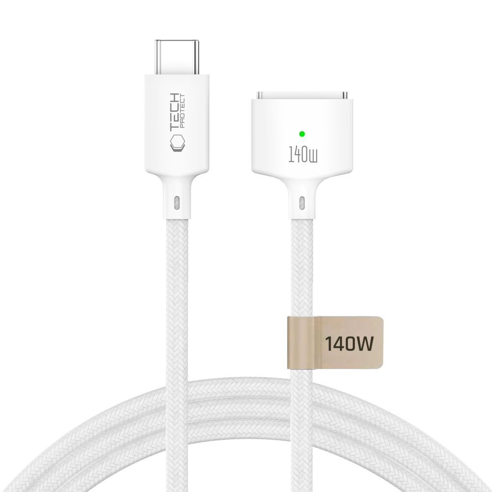 Kabel do ładowania Tech-Protect MMC01 Ultraboost, USB-C - MagSafe 3, 140W, 3m, biały