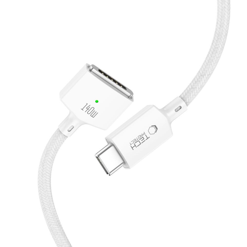 Tech-Protect MMC01 Ultraboost Charging Cable, USB-C - MagSafe 3, 140W, 2m, White