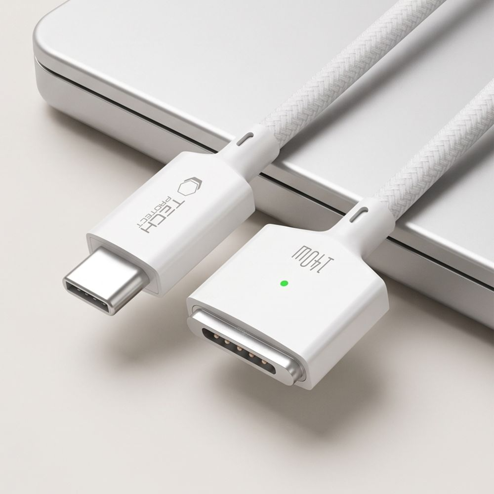 Kabel do ładowania Tech-Protect MMC01 Ultraboost, USB-C - MagSafe 3, 140W, 3m, biały