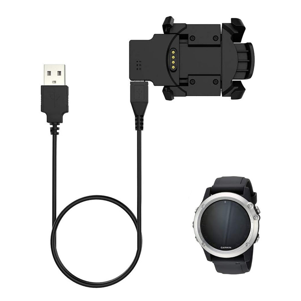 Kabel ładowania Techsuit TGC5 dla Garmin Fenix 3 Sapphire / 3 HR / 3, USB-A, Czarny