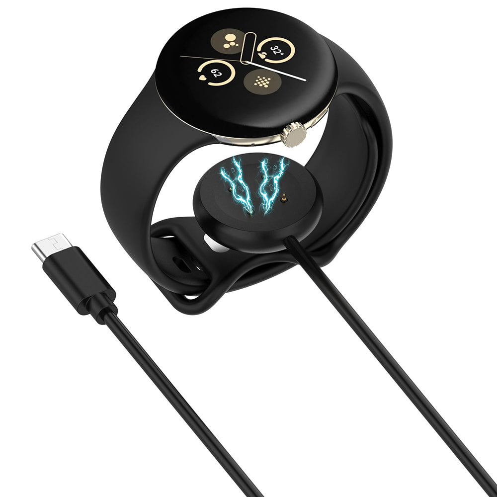 Kabel ładowania Techsuit THC5 dla Google Pixel Watch 3 45mm / Watch 3 41mm, USB-C, Czarny