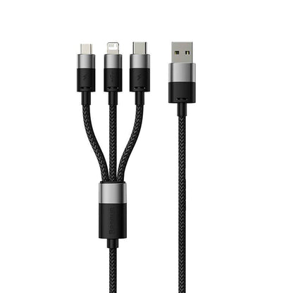 Kabel ładowania USB-A - Lightning / microUSB / USB-C Baseus StarSpeed 3w1, 20W, 0,6m, Czarny P10319900111-00
