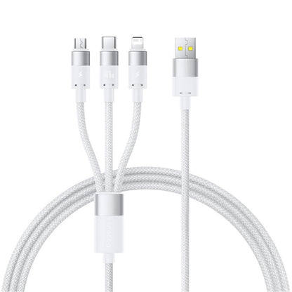 Kabel ładowania USB-A - Lightning / microUSB / USB-C Baseus StarSpeed, 100W, 1,5m, Biały P10319900211-00