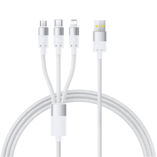 Kabel ładowania USB-A - Lightning / microUSB / USB-C Baseus StarSpeed, 100W, 1,5m, Biały P10319900211-00