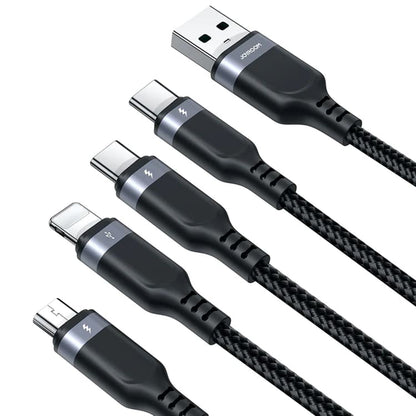 Kabel ładujący USB-A - Lightning / microUSB / 2 x USB-C Joyroom S-1T4018A18 4w1, 20W, 1,2 m, czarny 