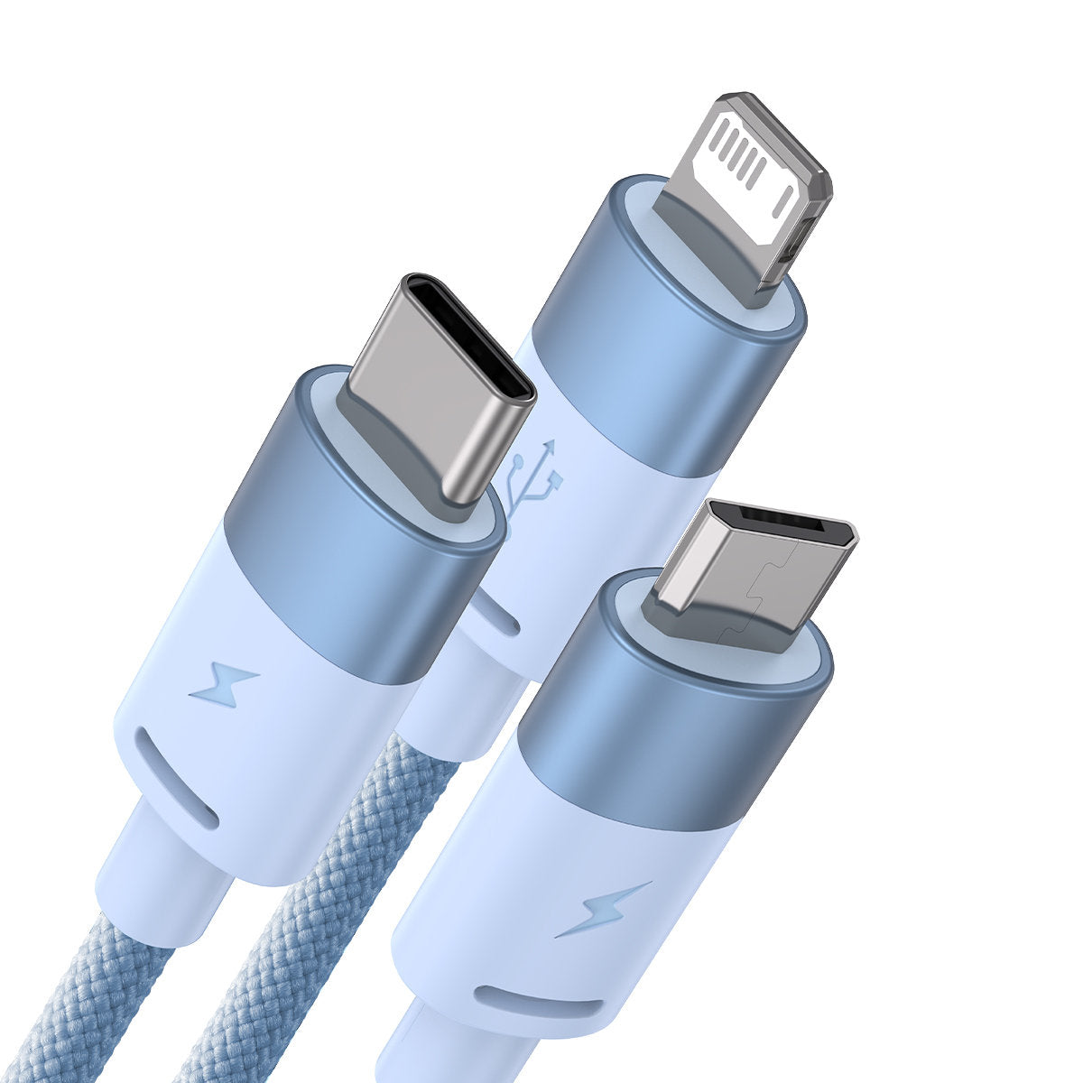 Kabel Ładowania USB-A - Lightning / microUSB / USB-C Baseus StarSpeed 3w1, 20W, 1.2m, Niebieski CAXS000017