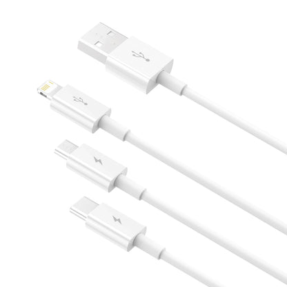 Kabel ładujący USB-A - Lightning / microUSB / USB-C Baseus Superior 3w1 Series, 20 W, 0,5 m, biały 