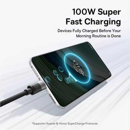 Kabel ładowania USB-A - Lightning / microUSB / USB-C Baseus StarSpeed, 100W, 1,5m, Biały P10319900211-00