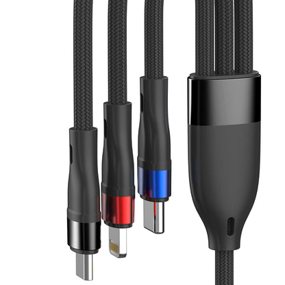 Kabel Ładowania USB-A - Lightning / microUSB / USB-C 3MK Hyper N, 18W, 1.2m, Czarny