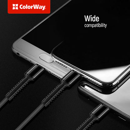 Kabel do ładowania USB-A - Lightning / microUSB / USB-C ColorWay CW-CBU3003, 20W, 1.2m, Szary