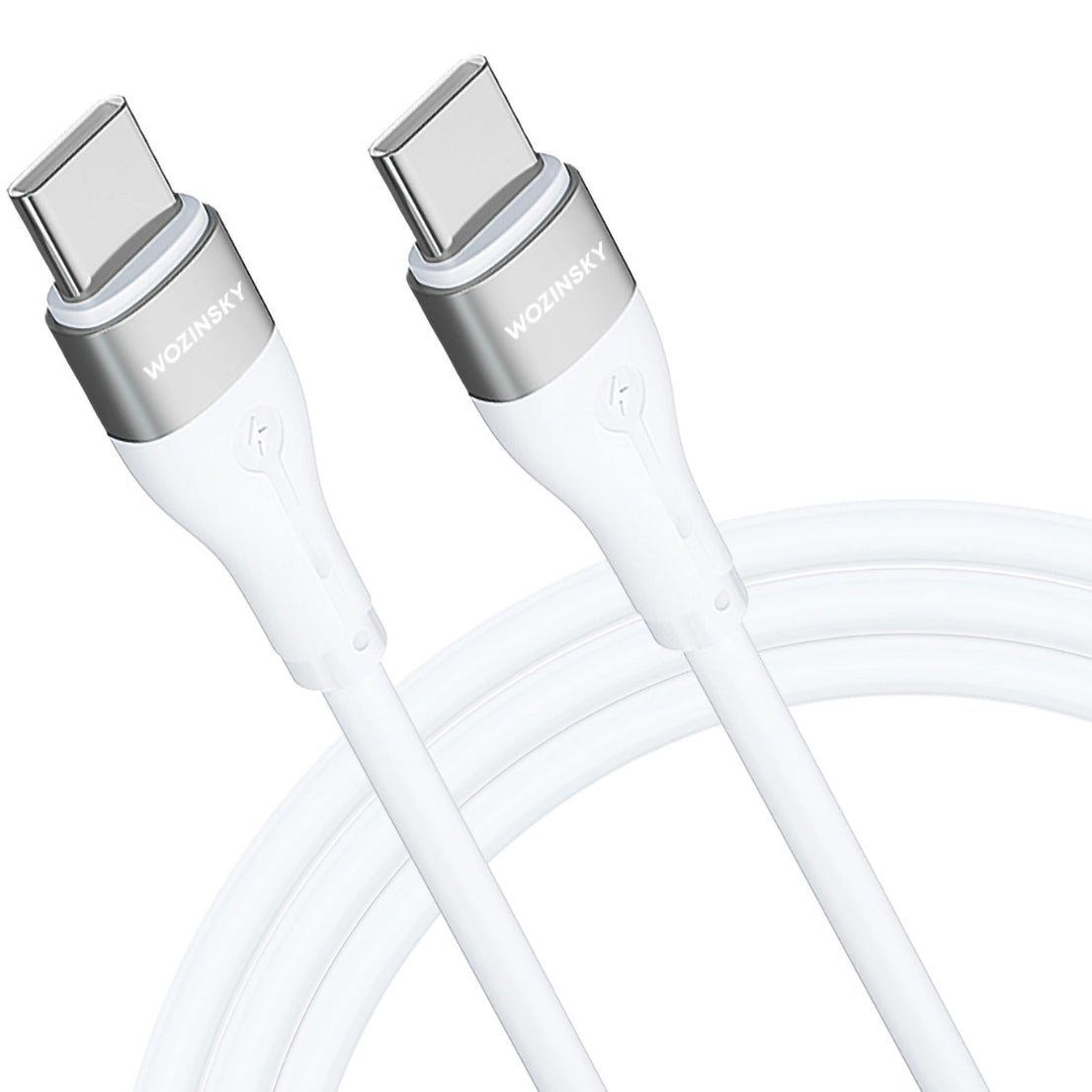 Kabel ładujący USB-C - USB-C WZK WSTCC2, 65W, 2m, biały 