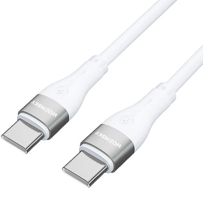 Kabel ładujący USB-C - USB-C WZK WSTCC1, 65W, 1m, biały 