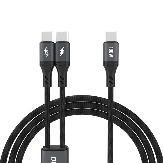 Kabel ładujący USB-C - USB-C / USB-C Dudao L3F 2w1, 100 W, 1,2 m, czarny