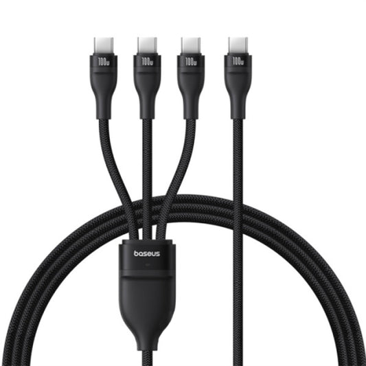 Kabel ładowania USB-C - 3 x USB-C Baseus Flash Series III 3w1, 100W, 1,5m, Czarny P10377503111-00