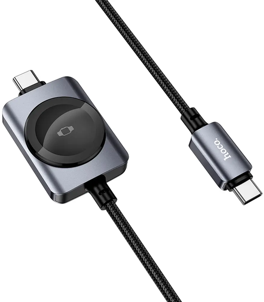 Kabel ładujący USB-C - USB-C HOCO CW66 2w1, 100W, 1,2m, Czarny