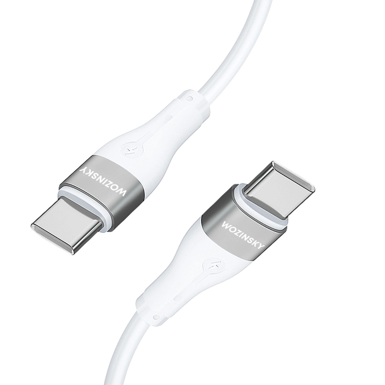 Kabel ładujący USB-C - USB-C WZK WSTCC2, 65W, 2m, biały 