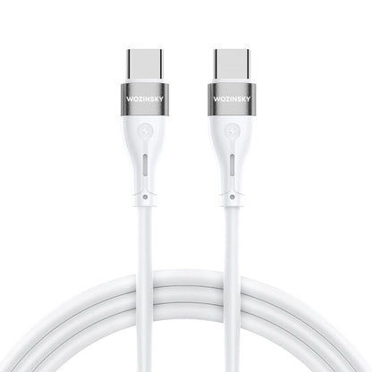 Kabel ładujący USB-C - USB-C WZK WSTCC2, 65W, 2m, biały 