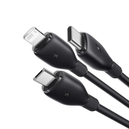 Kabel ładowania USB-C - Lightning / microUSB / USB-C Baseus Ultra Fast 3w1, 20W, 0,8m, Czarny P10377501111-00
