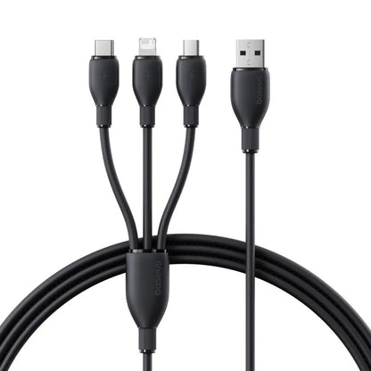 Kabel ładowania USB-C - Lightning / microUSB / USB-C Baseus Ultra Fast 3w1, 20W, 0,8m, Czarny P10377501111-00