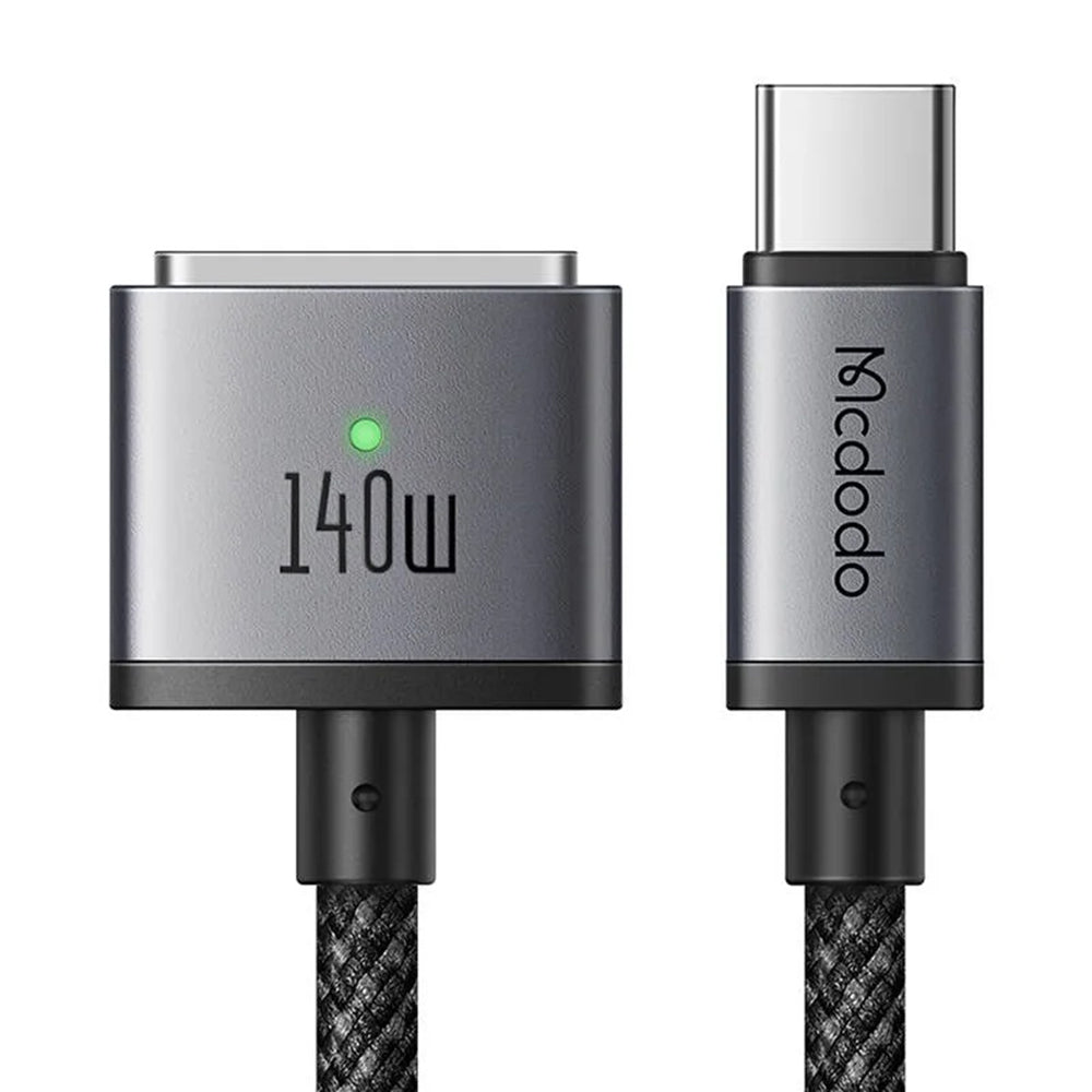 Kabel ładowania McDodo CA-1470, USB-C - MagSafe 3, 140W, 2m, Czarny