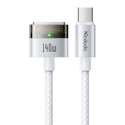 Kabel Ładowania McDodo CA-2071, USB-C - MagSafe 3, 140W, 2m, Biały
