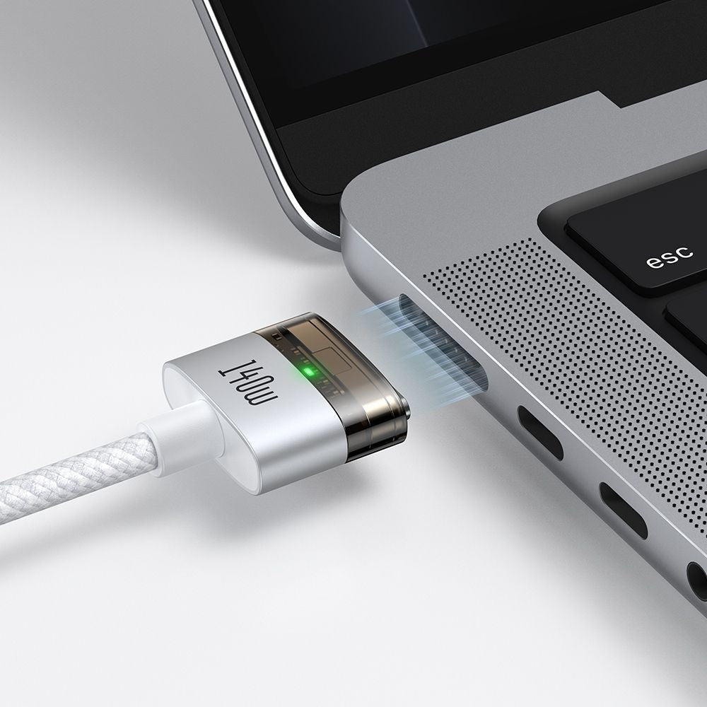 Kabel Ładowania McDodo CA-2071, USB-C - MagSafe 3, 140W, 2m, Biały