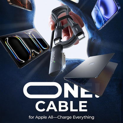 Kabel ładujący USB-C - USB-C / MagSafe 3 Lisen, 140W, 2m, Szary YL0124070021