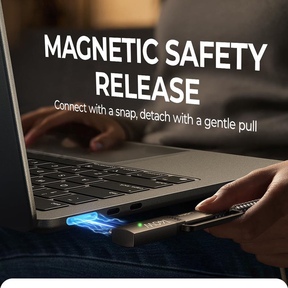Kabel ładujący USB-C - USB-C / MagSafe 3 Lisen, 140W, 2m, Szary YL0124070021