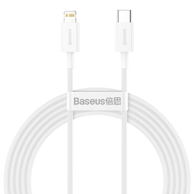 Kabel do ładowania i transmisji danych USB-C - Lightning Baseus Superior Series, 20 W, 2 m, biały CATLYS-C02 