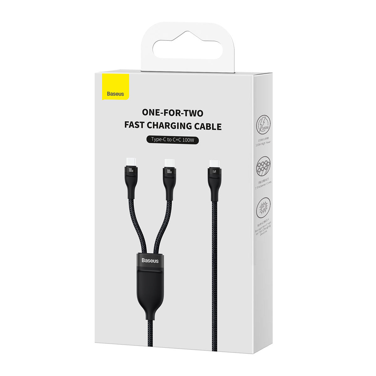 Kabel USB-C do transmisji danych i ładowania - USB-C Baseus Flash, 100 W, 1,5 m, czarny CASS060001