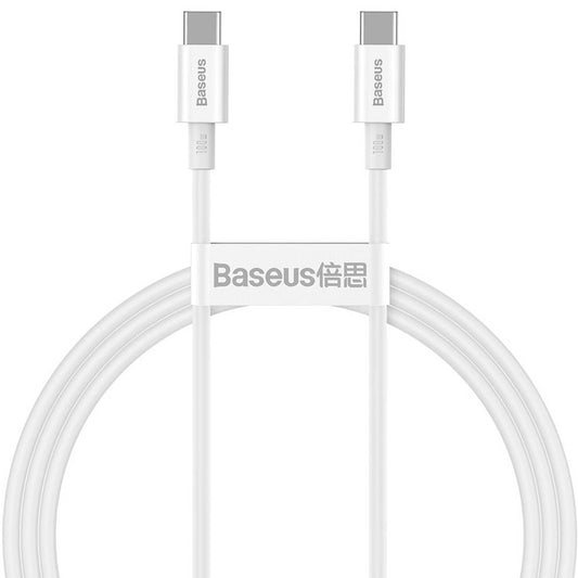 Kabel USB-C do ładowania i transmisji danych - USB-C Baseus Superior Series, 100W, 1m, biały CATYS-B02