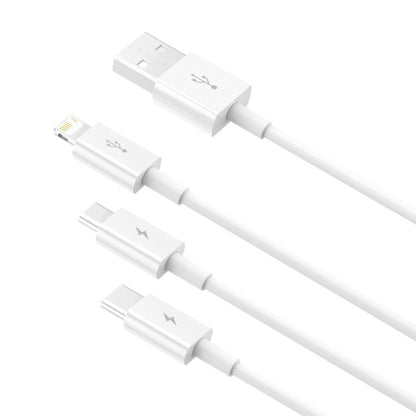 Kabel ładujący USB-A - Lightning / microUSB / USB-C Baseus Superior 3w1 Series, 20W, 1.2m, biały CAMLTYS-02 