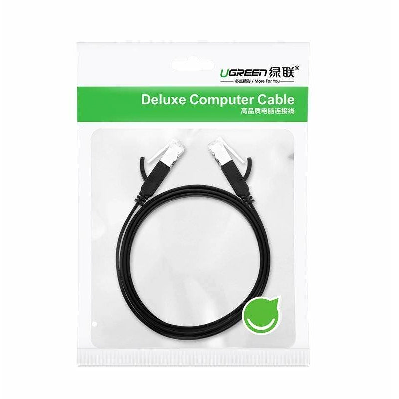 Kabel sieciowy UGREEN NW101 płaski, UTP, Cat6, 2m, czarny 