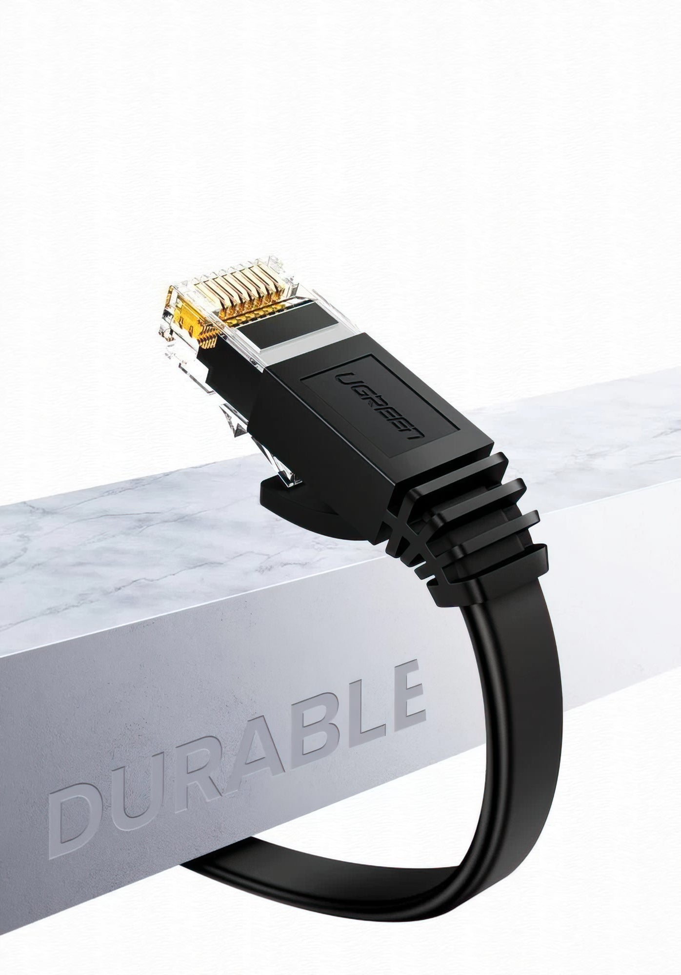 Kabel sieciowy UGREEN NW102 Flat, UTP, Cat6, 2m, Czarny