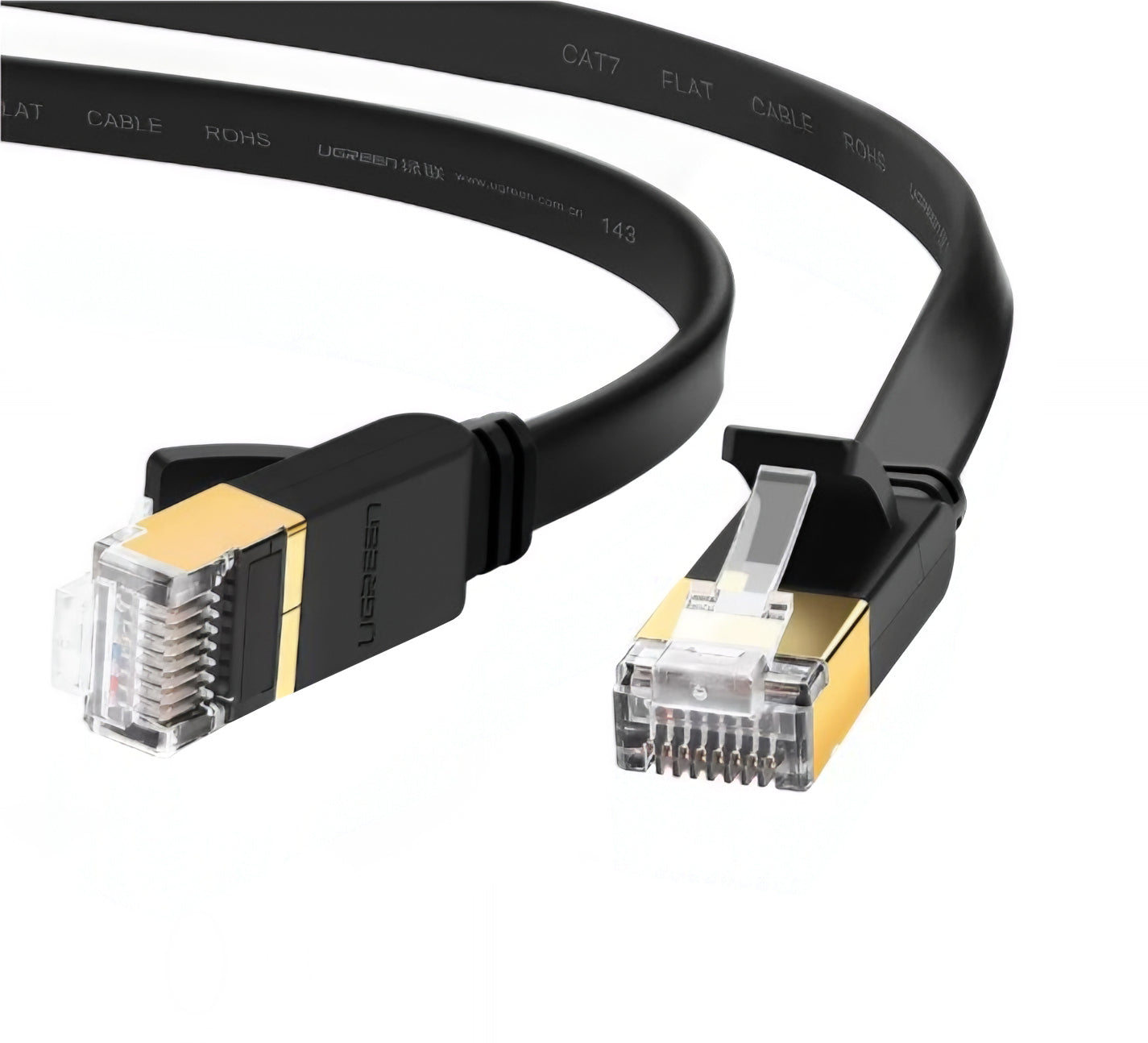 Kabel sieciowy UGREEN NW106 Flat, UTP, Cat7, 10m, Czarny